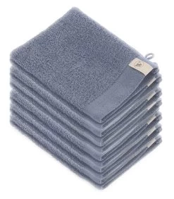 12x Soft Cotton Washandjes Indigo