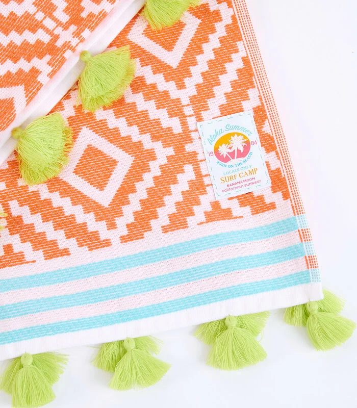Banana Moon Nancy Marbella Oranje Geruite Fouta - Afbeelding 2
