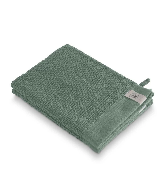 Washandje Soft Cotton Popcorn Green 16 X 21 Cm Set Van 2 - Afbeelding 2