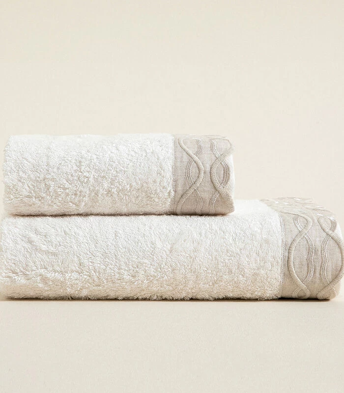 Gezichtshanddoek Border 50x90 Cm Ecru - Afbeelding 2