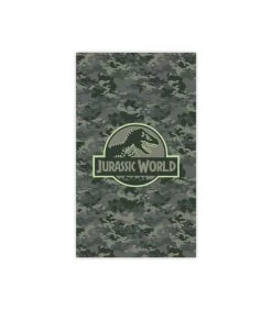 Jurassic World Strandlaken Met Fluwelen Opdruk 100% Katoen, LOGO