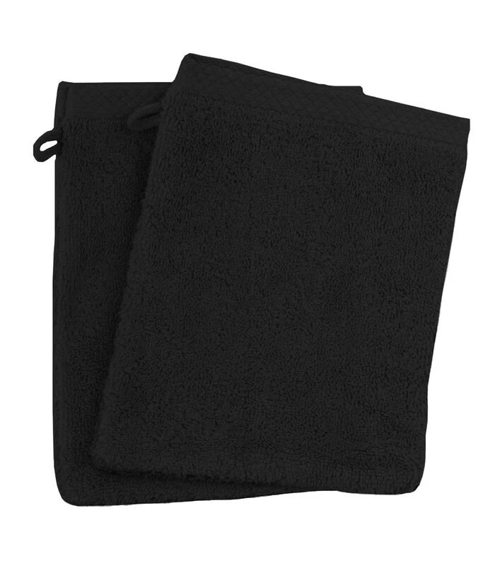 Set Van 2 Luxe Katoenen Badstof Toilethandschoenen ESSENTIELLE