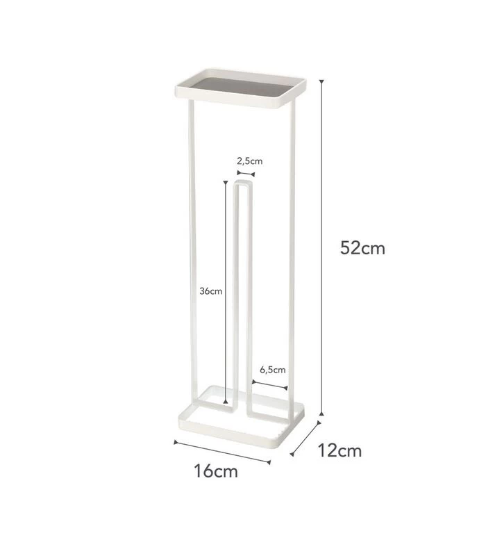 Yamazaki Toiletpaper Holder Open - Tower - White - Afbeelding 3