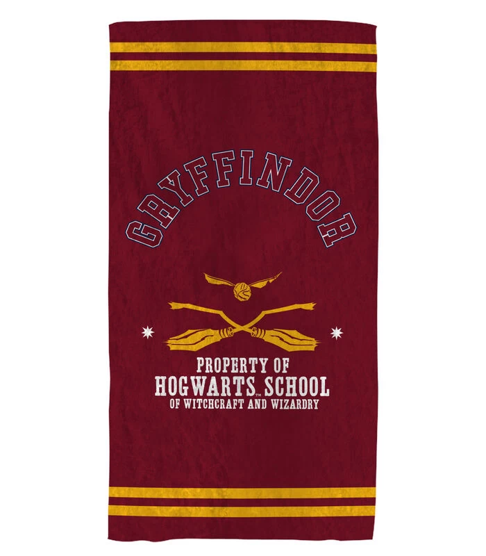 Harry Potter Strandlaken Met Fluwelen Opdruk 100% Katoen, QUIDDITCH TEAM