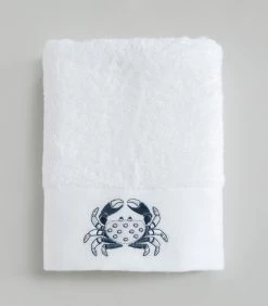 Geborduurde Gezichtshanddoek Aron 50x90 Cm Wit