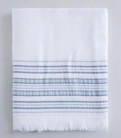 Badhanddoek Derin 100x150 Cm Wit/Marine Blauw