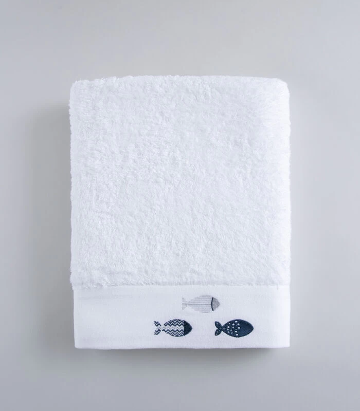 Geborduurde Badhanddoek Delmy 85x150 Cm Wit
