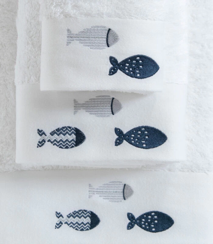 Geborduurde Badhanddoek Delmy 85x150 Cm Wit - Afbeelding 3