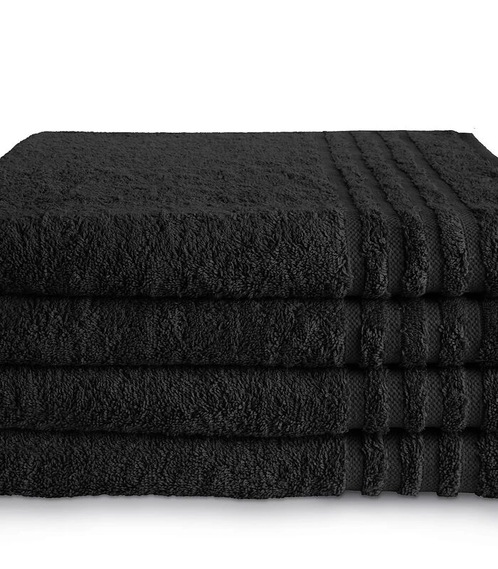 Handdoek 70 X 140 Cm Zwart - 10 Stuks - Afbeelding 3