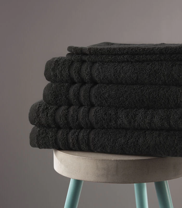 Handdoek 70 X 140 Cm Zwart - 10 Stuks - Afbeelding 4