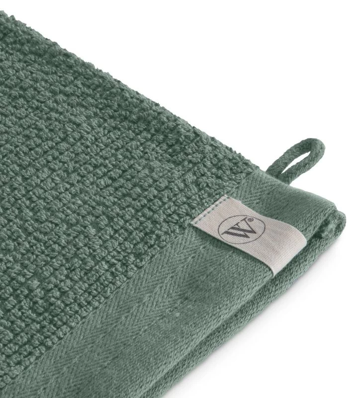 Washandje Soft Cotton Popcorn Green 16 X 21 Cm Set Van 2 - Afbeelding 3