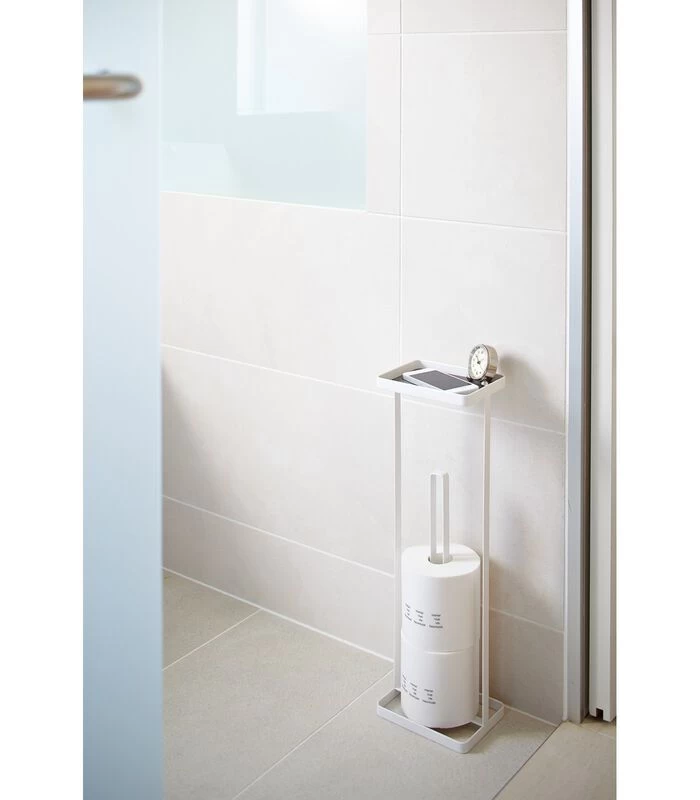 Yamazaki Toiletpaper Holder Open - Tower - White - Afbeelding 2