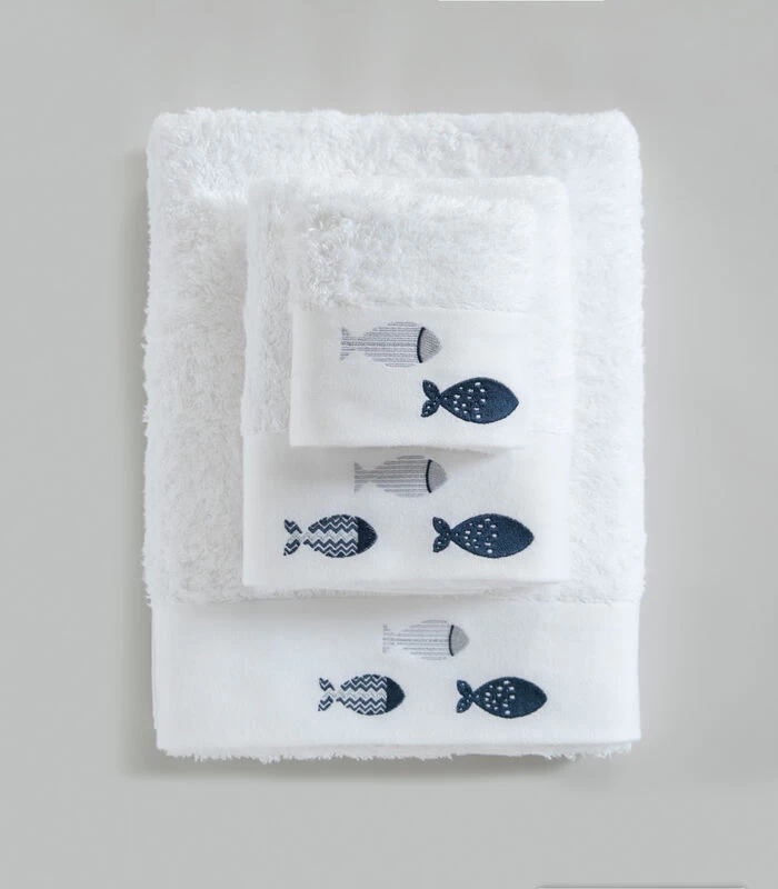 Geborduurde Badhanddoek Delmy 85x150 Cm Wit - Afbeelding 4